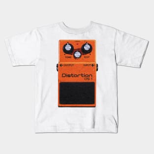 Distortion FX Pedal - Risograph Print Design Kids T-Shirt